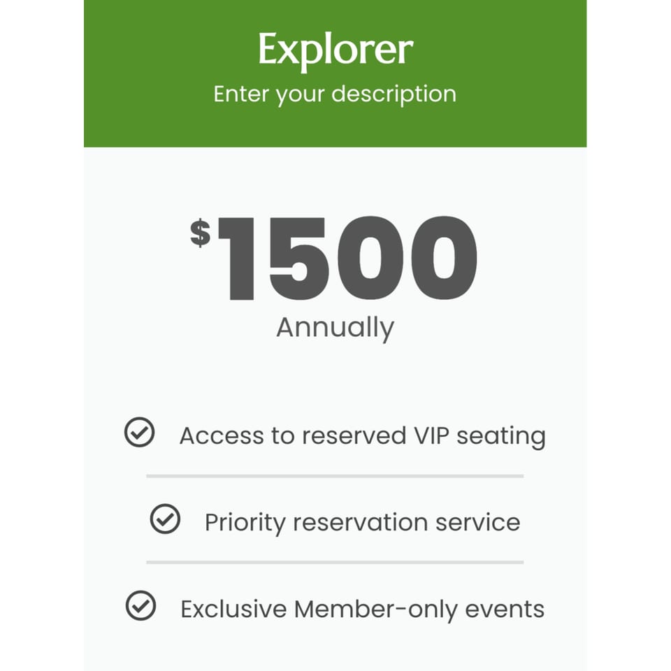 A membership card for Aroma Restaurant & Lounge, offering VIP seating, priority reservations, and exclusive events.